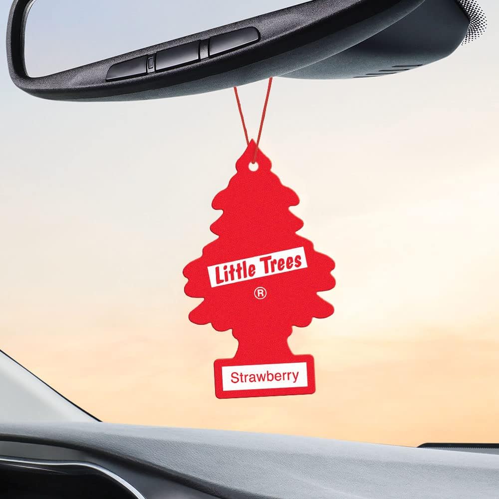 LITTLE TREES Air Fresheners Car Air Freshener. Hanging Tree Provides Long Lasting Scent for Auto or Home. Strawberry, 24 Air Fresheners