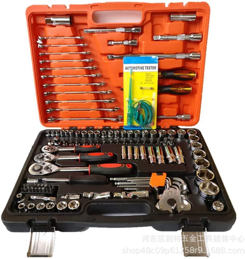 HAND TOOLS Spanners Wrenches 121-Piece Socket Ratchet Wrench Metric 1/2, 3/8, 1/4 Ratchet Wrench, 4-32Mm Sleeve, 8-19Mm Combination Wrench Tool Set Hand Tools wrenches set