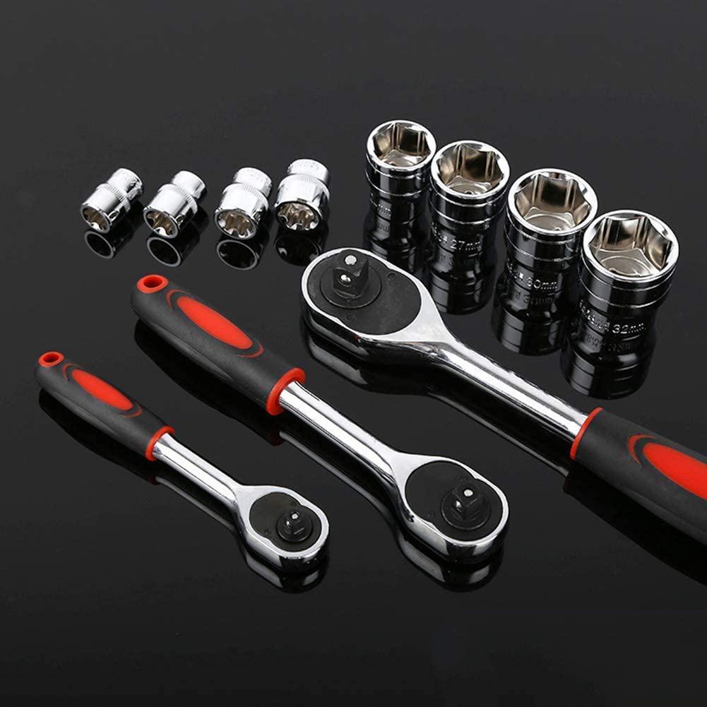 HAND TOOLS Spanners Wrenches 121-Piece Socket Ratchet Wrench Metric 1/2, 3/8, 1/4 Ratchet Wrench, 4-32Mm Sleeve, 8-19Mm Combination Wrench Tool Set Hand Tools wrenches set