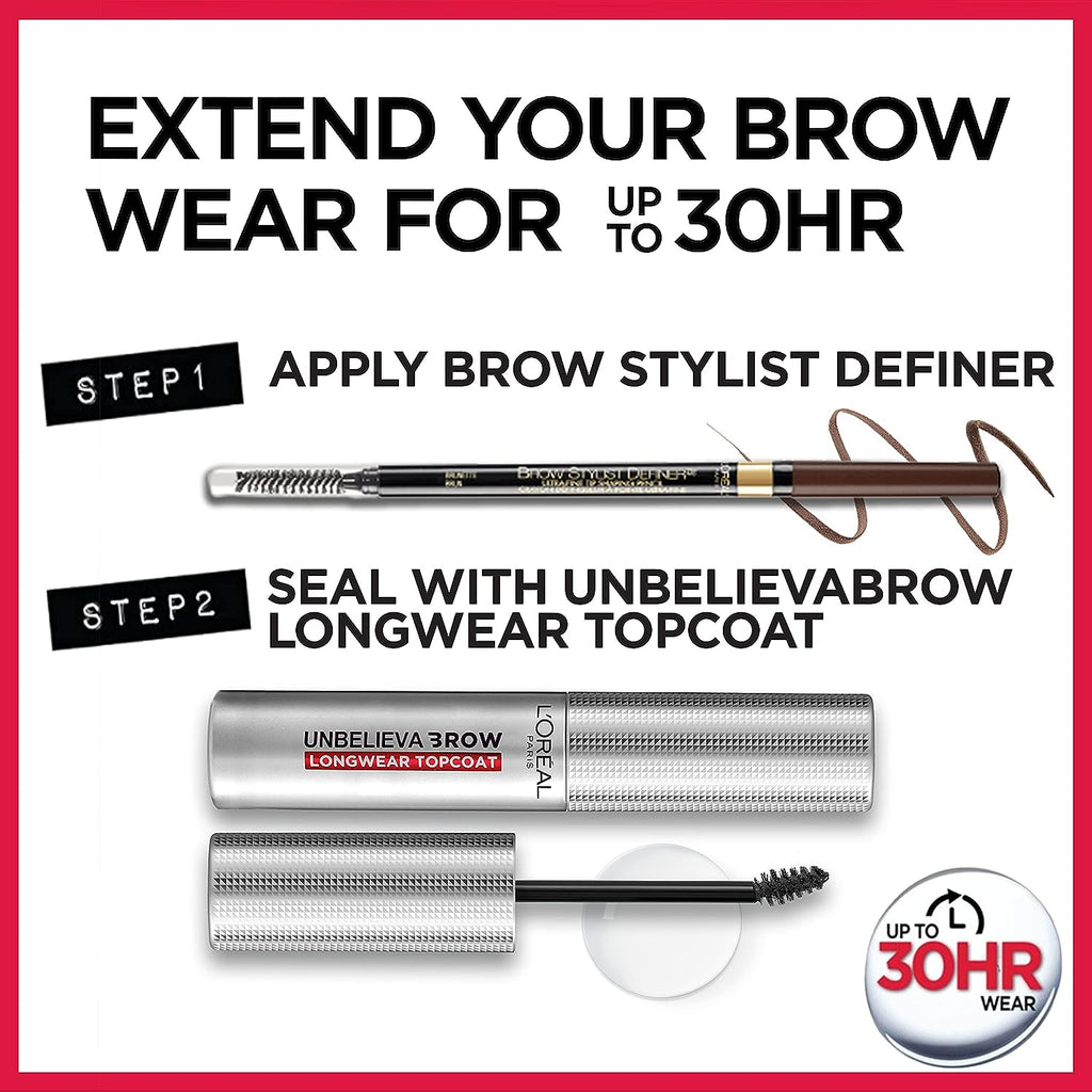 L’Oréal Paris Makeup Brow Definer Waterproof Eyebrow Pencil, Ultra-Fine Mechanical Pencil, Draws Tiny Brow Hairs and Fills in Sparse Areas and Gaps, Soft Black, 0.003 Ounce (Pack of 1)