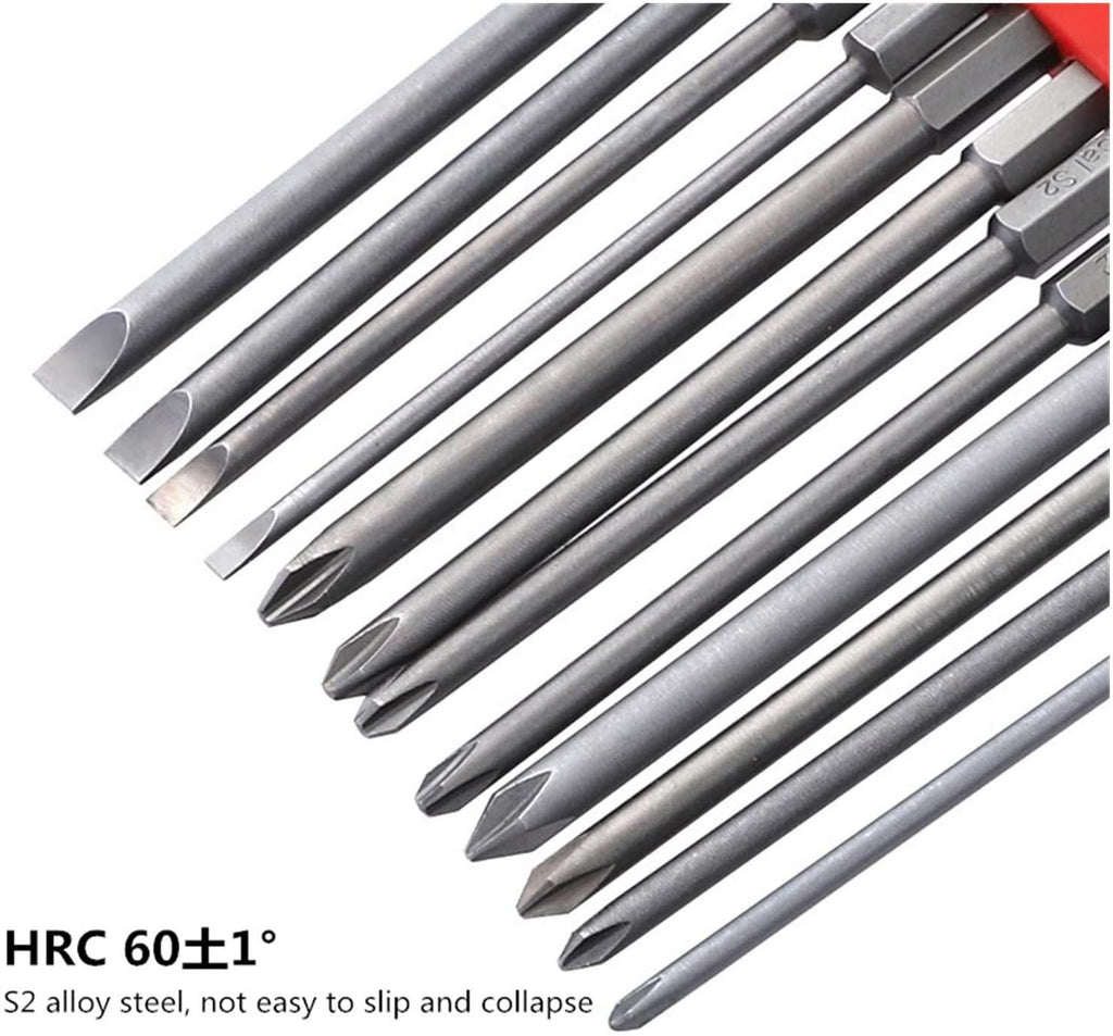 XFXCH 12PCS 1/4 Hexagon 50 75 100mm S2 Alloy Screwdriver Bit Magnetic Set PH Electric Screwdriver Bit Socket Tool Set Screwdriver set (Color : 17)