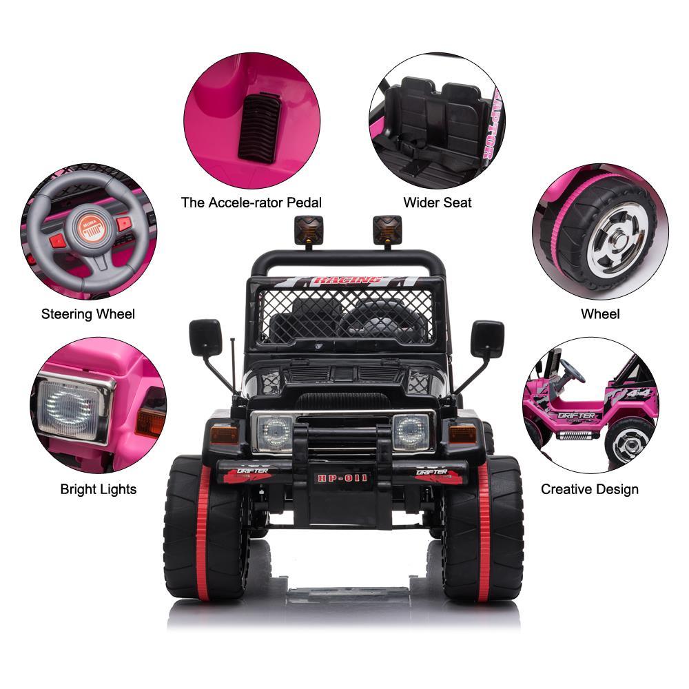 Zimtown Ride-On Car Electric Car with12V7AH Battery Children Car Pre-Programmed Music and Ride on Car Remote control Pink