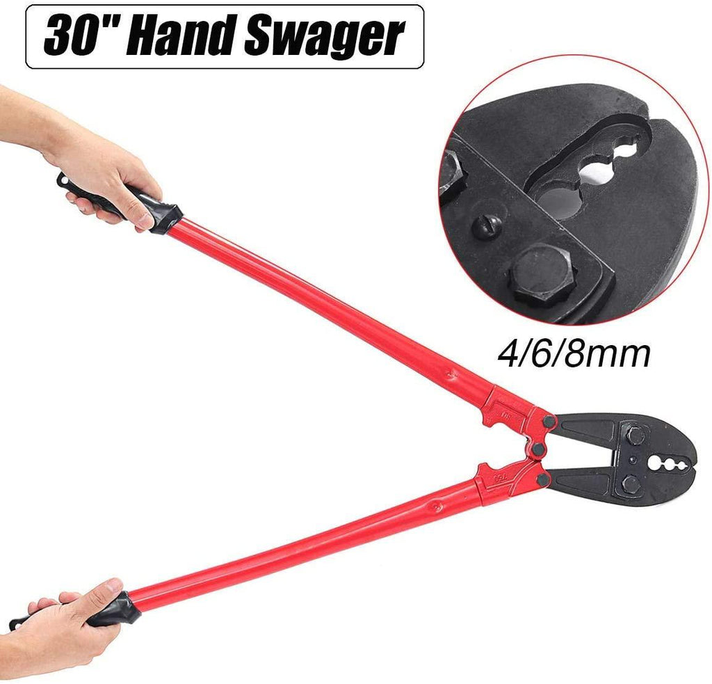 WHEEJE Industrial 30" for 4/6/8/mm Hand Swager Swaging Crimping Tool Pliers Eye Pliers Tools