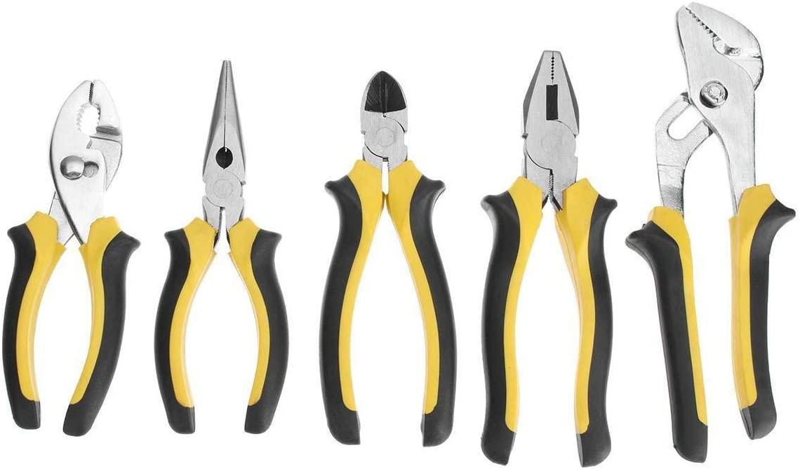 LFDHSF Pliers Tool Tool Sets, 5Pcs Tool Kit Jewelry Beading Wire Cutter Mini Diagonal Nose Pliers Soft Handle Hand Tools