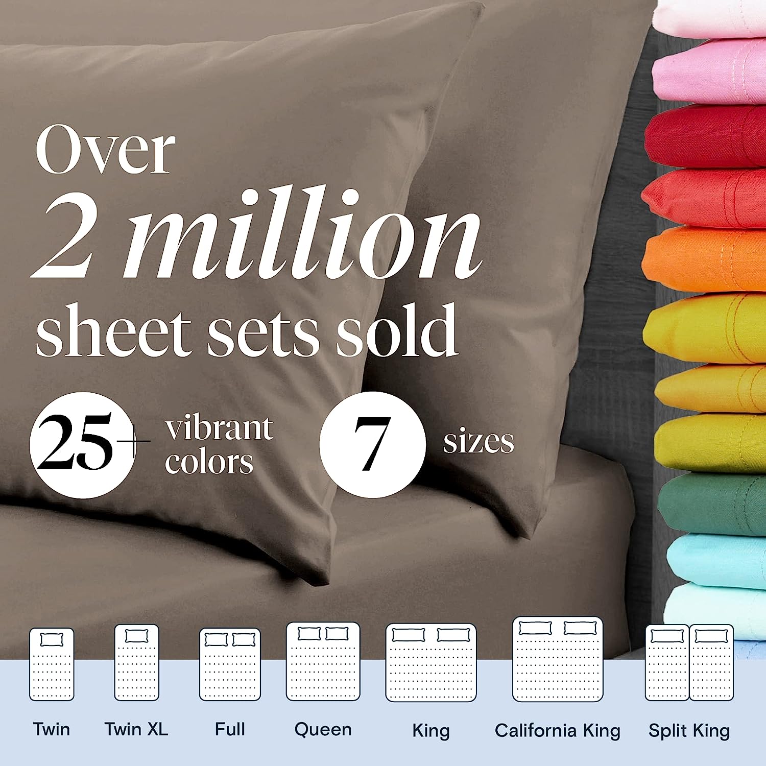 LuxClub 6 PC King Size Sheet Set Bamboo Sheets Deep Pockets 18" Eco Friendly Wrinkle Free Cooling Sheets Machine Washable Hotel Bedding Silky Soft - Tree Bark King