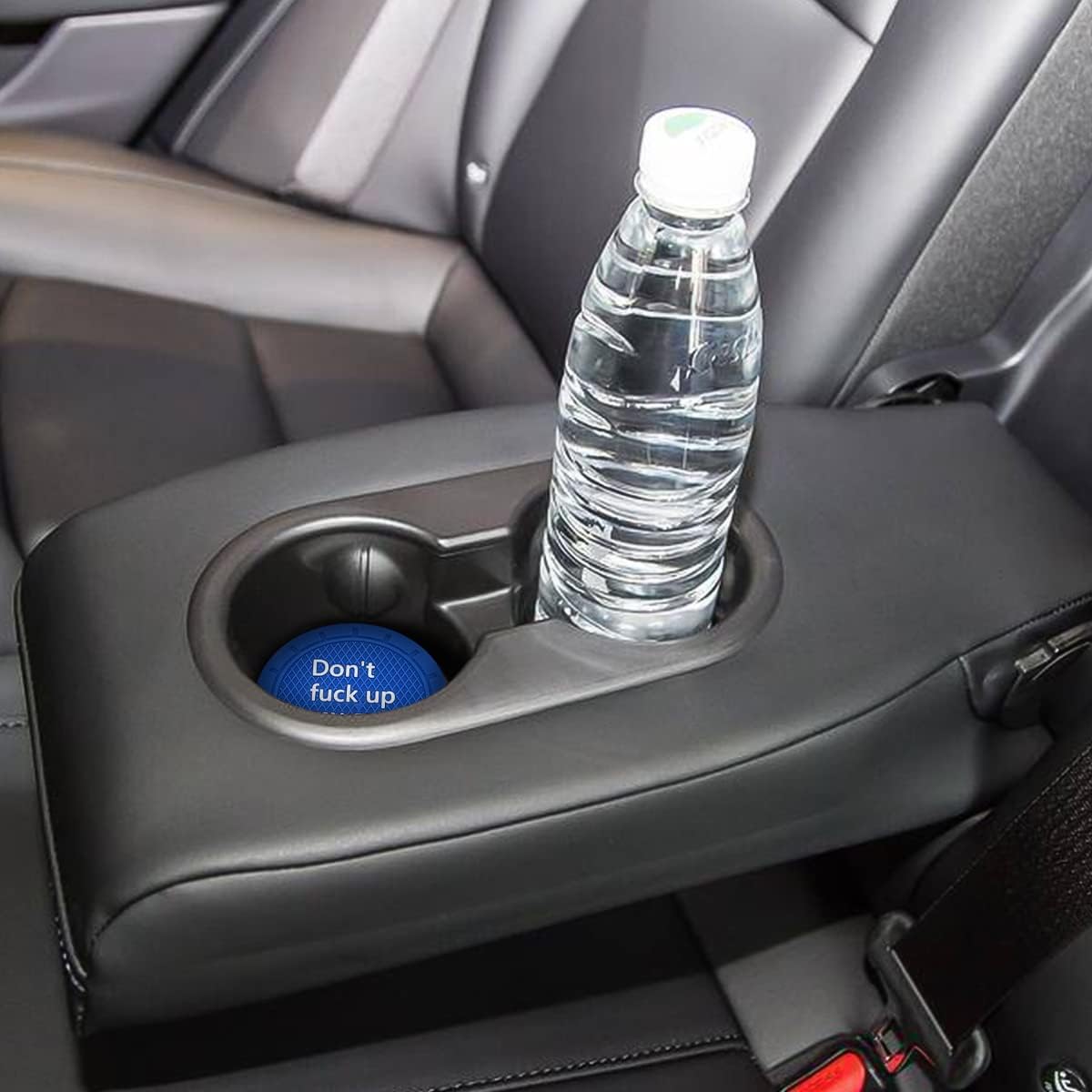 8sanlione 2 Pack Car Cup Holder Coasters, 2.75 Inch Non-Slip PVC Insert Cup Coaster, Anti-Scratch Auto Cup Mats for Women Men, Vehicle Interior Accessories Universal for Car, SUV, Truck (D Blue/2PCS)