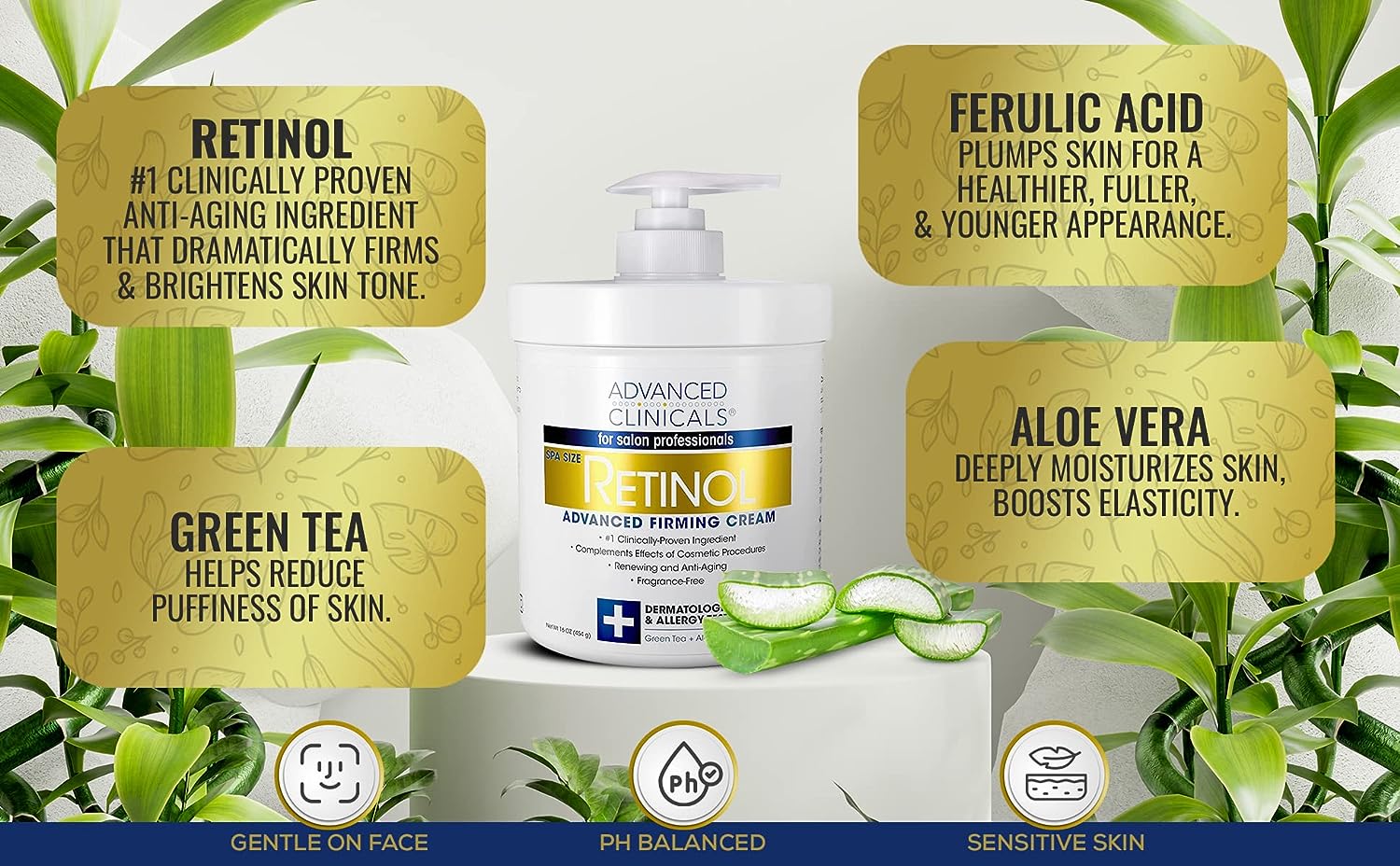 Advanced Clinicals Retinol Body Cream + Vitamin C Moisturizer Lotion Skin Care Set, Anti Aging Body &amp; Face Creams Reduce Wrinkles, Fine Lines, &amp; Dark Spots, Dual Moisturizing Cream Kit, 2-Pack