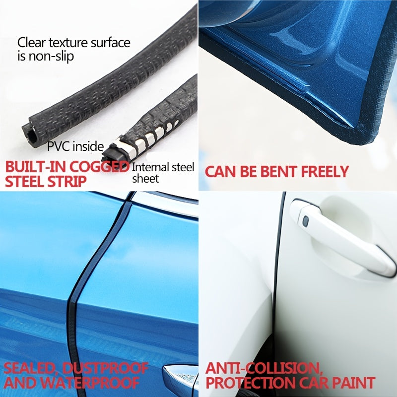 Car Door Protector Decoration Strip, Universal Auto Door EdBumper Protector Stickers Anti-Scratch Car Styling Moulding Strip