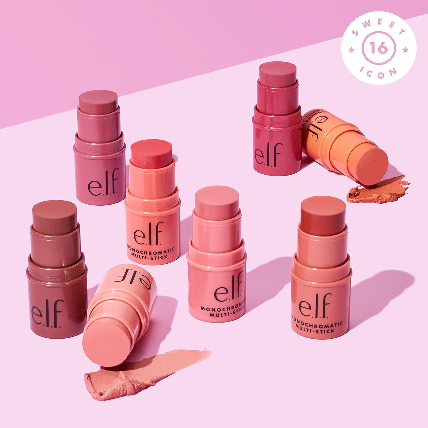e.l.f. Monochromatic Multi Stick, Luxuriously Creamy &amp; Blendable Color, For Eyes, Lips &amp; Cheeks, Vegan &amp; Cruelty-Free, Bronzed Cherry, 0.155 Oz
