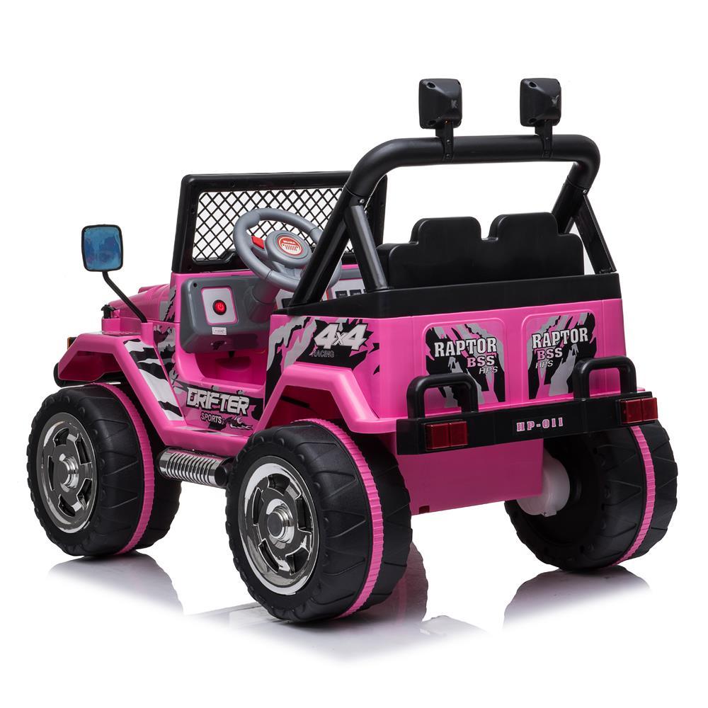 Ktaxon Kids Ride On Car Electric Stroller Double Drive Rechargeable 12V Battery Powered w/ RC Remote Control, MP3 Player, LED Lights, 3 Speed - Pink