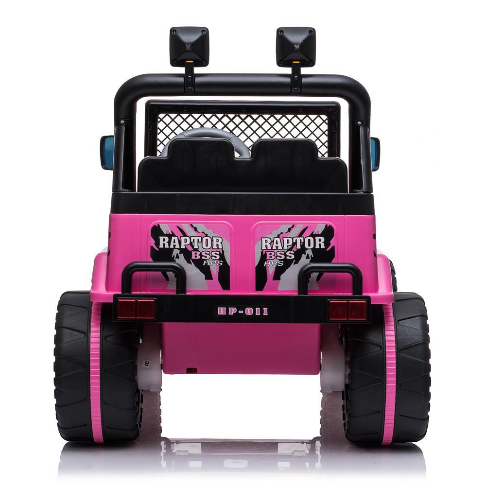 Ktaxon Kids Ride On Car Electric Stroller Double Drive Rechargeable 12V Battery Powered w/ RC Remote Control, MP3 Player, LED Lights, 3 Speed - Pink