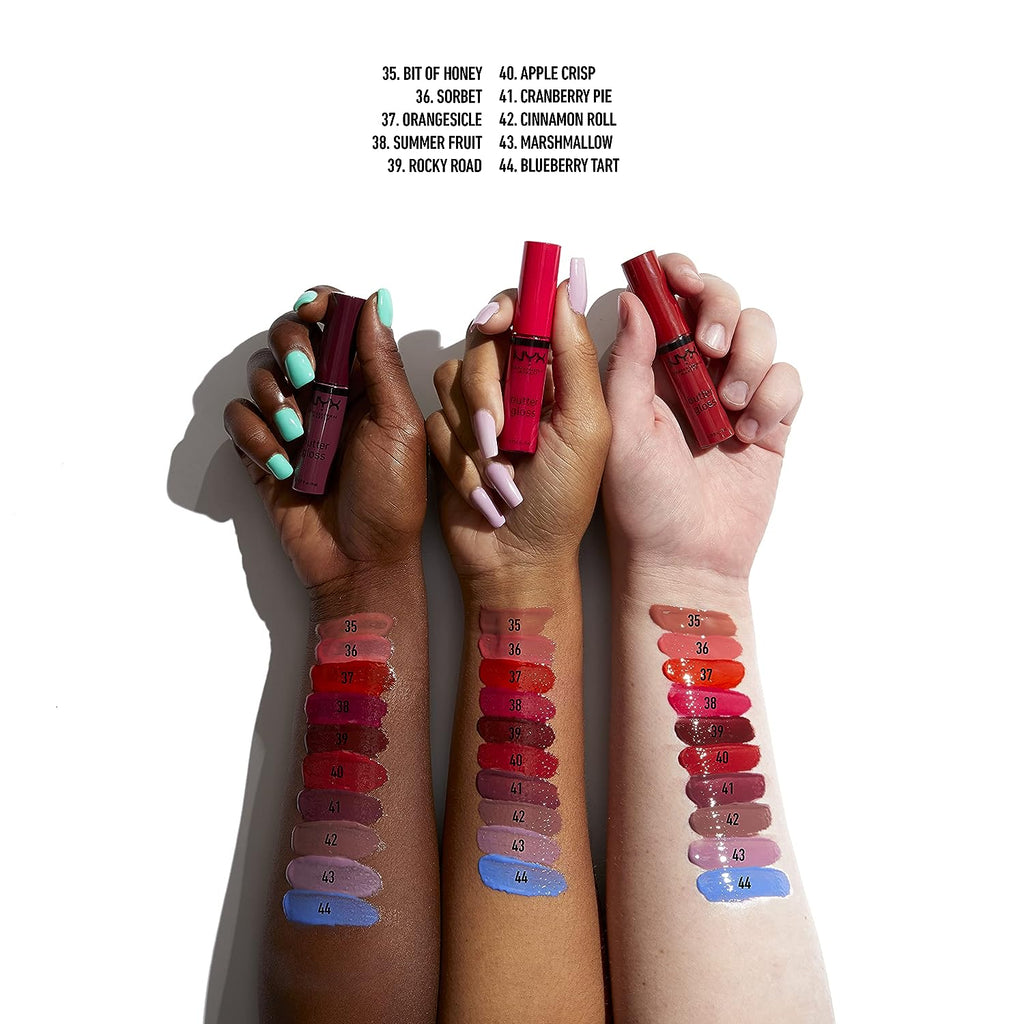 NYX PROFESSIONAL MAKEUP Butter Gloss, Non-Sticky Lip Gloss - Cranberry Pie (Mauve Purple)