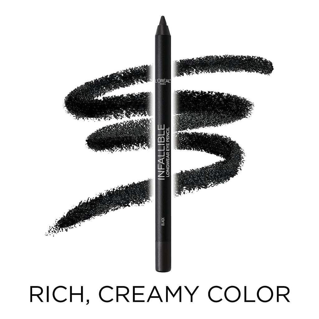 L’Oréal Paris Voluminous Original Volume Building Mascara and Infallible Eyeliner, Builds eye lashes up to 5X natural thickness, Smudge Free, Clump Free, Black, 1 kit