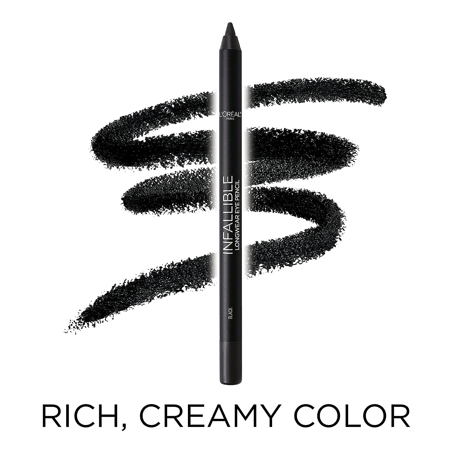 L’Oréal Paris Voluminous Original Volume Building Mascara and Infallible Eyeliner, Builds eye lashes up to 5X natural thickness, Smudge Free, Clump Free, Black, 1 kit