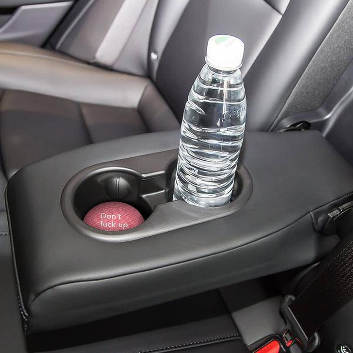 8sanlione 2 Pack Car Cup Holder Coasters, 2.75 Inch Non-Slip PVC Insert Cup Coaster, Anti-Scratch Auto Cup Mats for Women Men, Vehicle Interior Accessories Universal for Car, SUV, Truck (D Pink/2PCS)