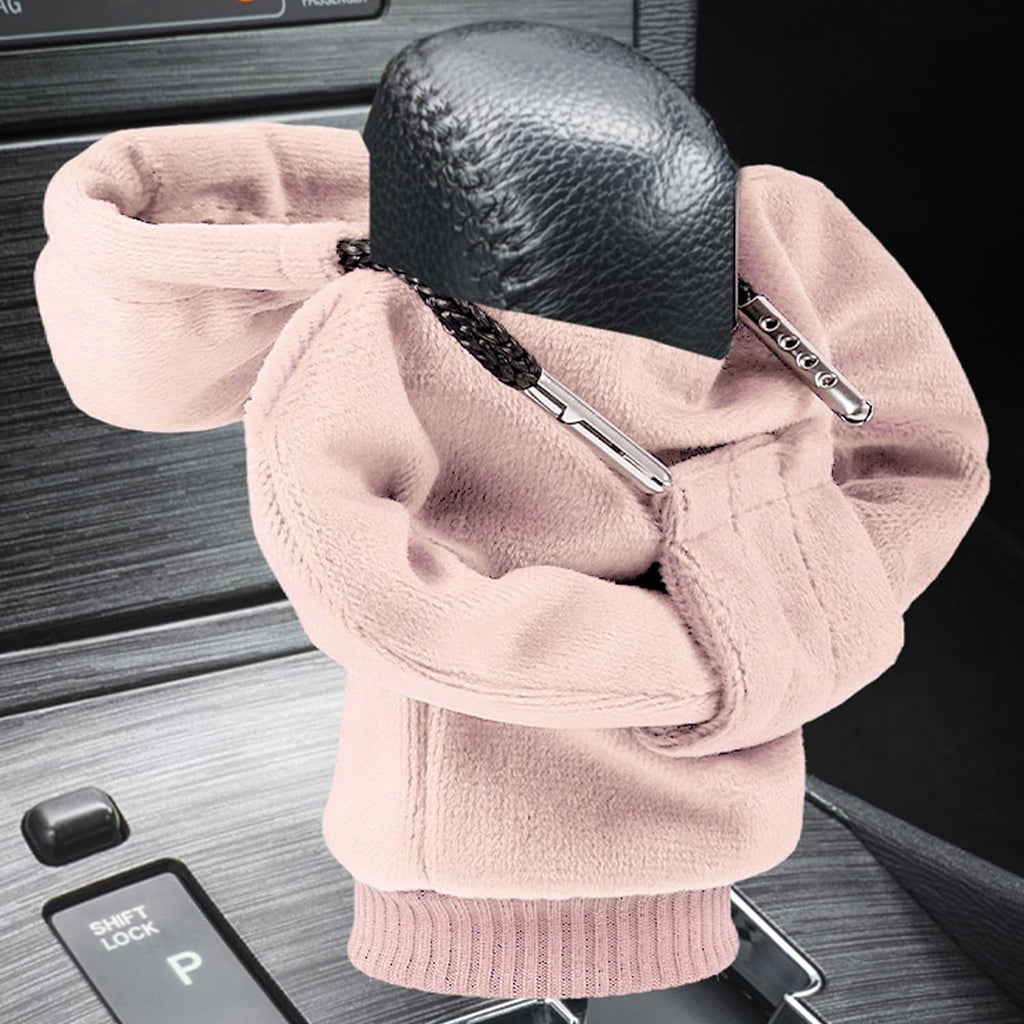 ZHSMS Gear Shift Cover, Universal Shift Knob Cover, Funny Sweater Hoodie for Gearshift, 4.7 Inch Car Shifter Stick Protector Decoration(Black Pink White)