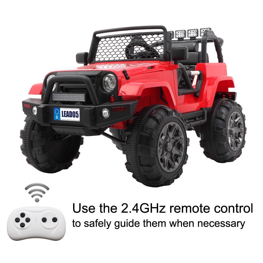 Zimtown 12V Ride On Car Kids Electric Battry Powered w/ Remote Control, 3 Speeds, LED Lights, MP3 - Red