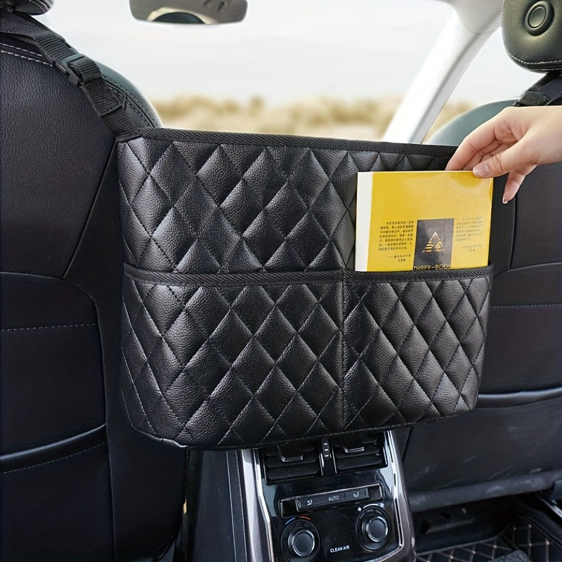 Organize Your Car With This Stylish PU Leather Handbag Holder - Keep Your Belongings Secure And Within Reach!