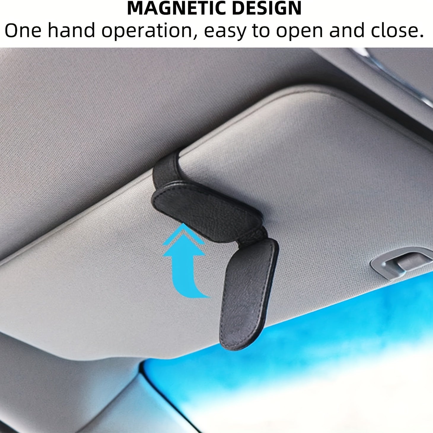 Sunglasses Holders For Car, Magnetic Genuine Leather Sunglasses Clip For Car Visor, Glasses Hanger Clip, Car Interior Visor Accessories