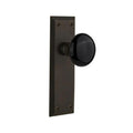 York Plate 2-3/4 in. Backset Oil-Rubbed Bronze Privacy Bed/Bath Black Porcelain Door Knob