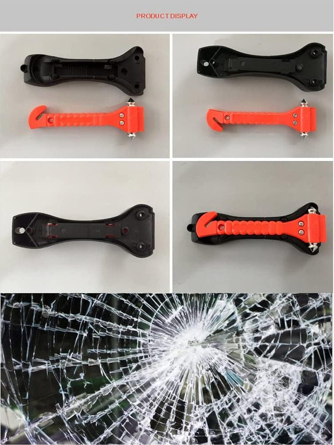 Car Safety Hammer Set of 3 Emergency Escape Tool Auto Car Window Glass Hammer Breaker and Seat Belt Cutter Escape 2-in-1 for Family Rescue &amp; Auto Emergency Escape Tools (3 PCS)