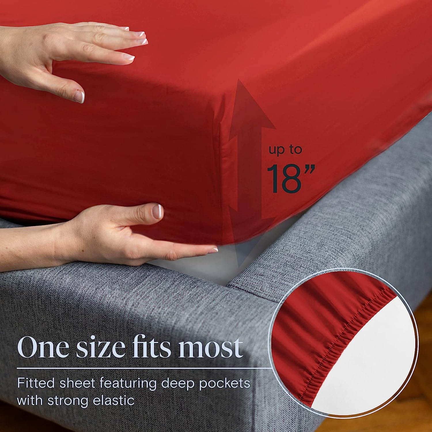 LuxClub Twin XL Sheets Set - Soft Twin Bed Sheets for Boys and Girls, 4 PC Deep Pockets 18" Eco Friendly Wrinkle Free Kids Fitted Sheets Machine Washable Hotel Bedding Silky Soft - Red Twin XL