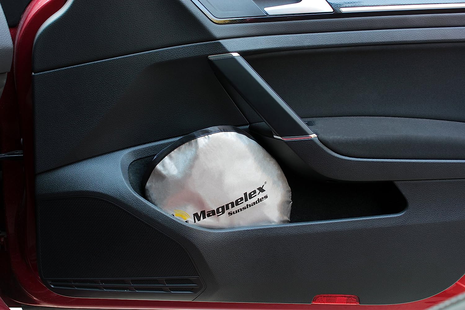 Magnelex Car Windshield Sunshade with Bonus Steering Wheel Cover Sun Shade. Reflective Polyester Blocks Heat and Sun. Foldable Sun Shield That Keeps Your Vehicle Cool (Large 63 x 33.8 in)