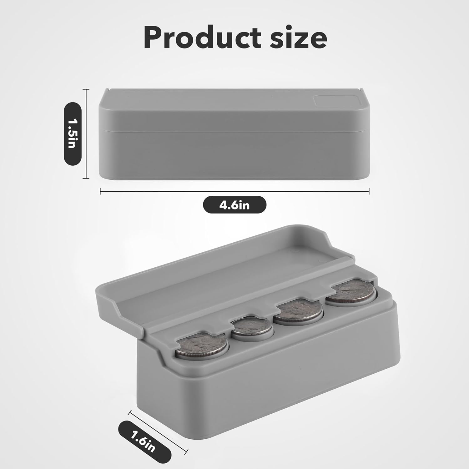 SINGARO Coin Holder for Car, Universal Car Coin Change Organizer, Car Coin Holder Compatible with Coins of Different Sizes, Car Interior Accessories, Suitable for Most Cars, Trucks(Gray)