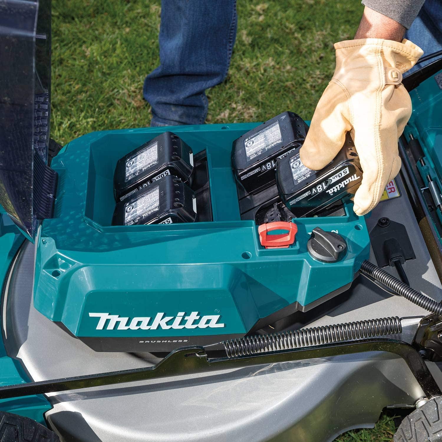 Makita XML08PT1 18V X2 (36V) LXT Lithium‑Ion Brushless Cordless 21" Self Propelled Lawn Mower Kit with 4 Batteries (5.0Ah)