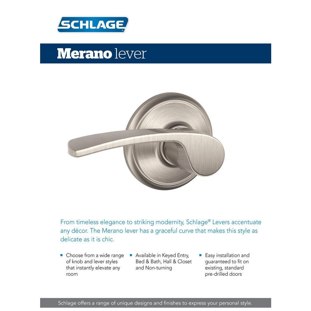 Merano Satin Nickel PassaHall/Closet Door Lever