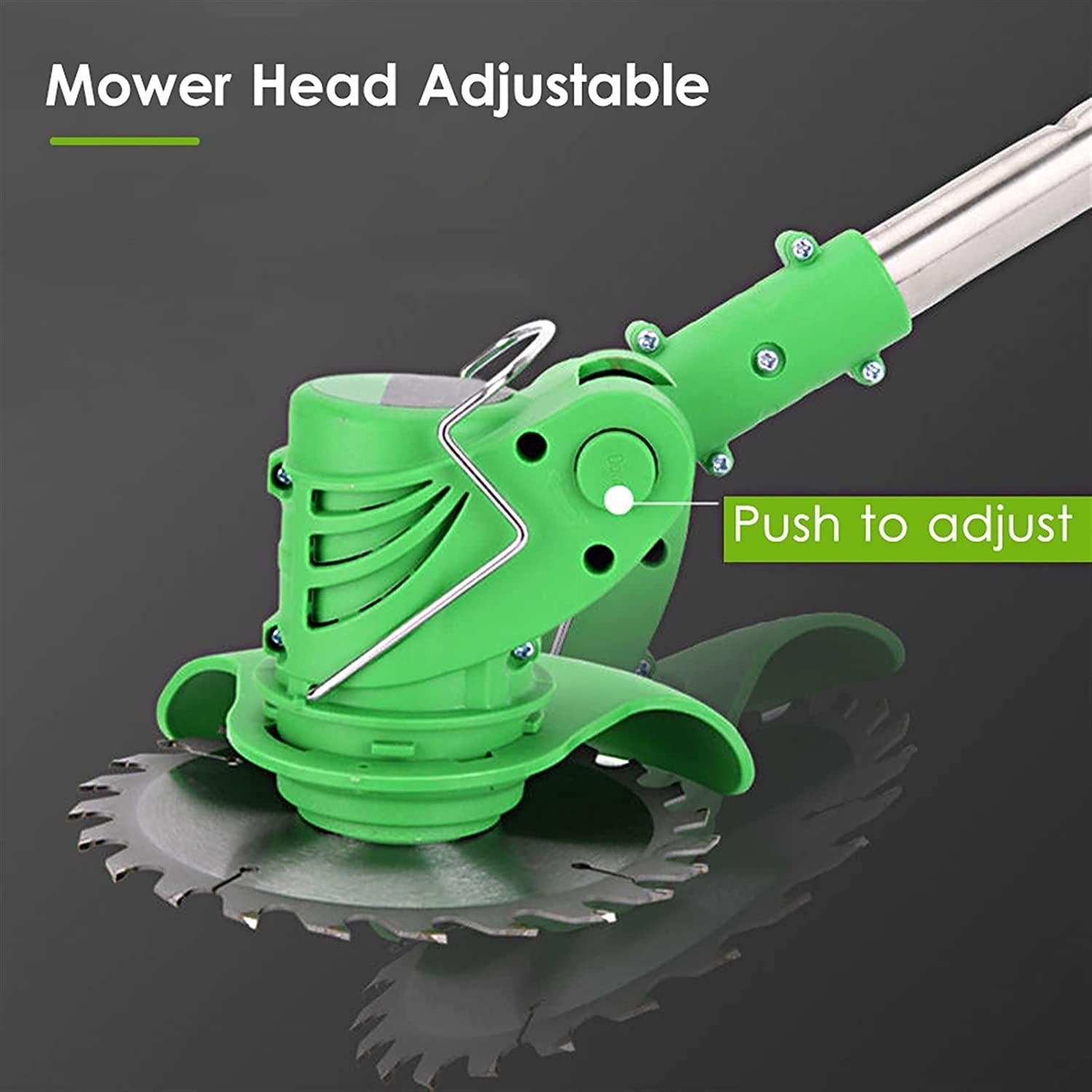 Pinzheng Cordless String Trimmer，24V Lithium Electric Weed Eater 650W High Power Rechargeable Edger Lawn Tool Mower Weeding Machine Stretchable Hand-Push Grass Trimmer