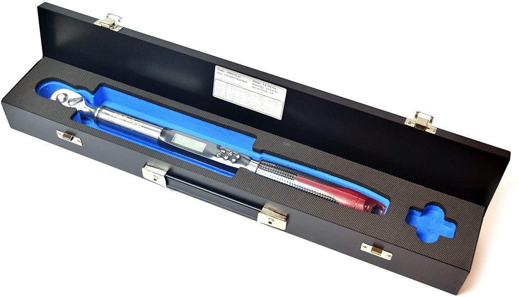 ACDelco Tools 1/2" (Inch) Compact Angle Digital Torque Wrench, Measures 5.0 – 99.5 ft-lbs. Ranof Torque, 17-7/8” Length, LCD Display, Audible Notification Buzzer, Vibration &amp; LED Light ARM317-4A