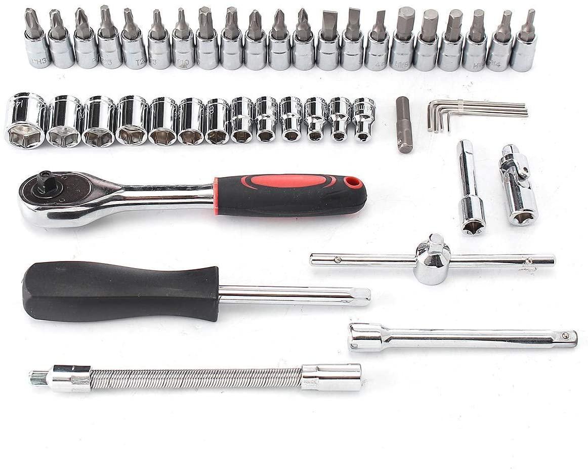 Peixiang Sturdy Wrench 46Pcs Drive Heavy Duty Telescopic Shaft Ratchet Handle Socket Wrench Spanner Set Repair Tools Safety