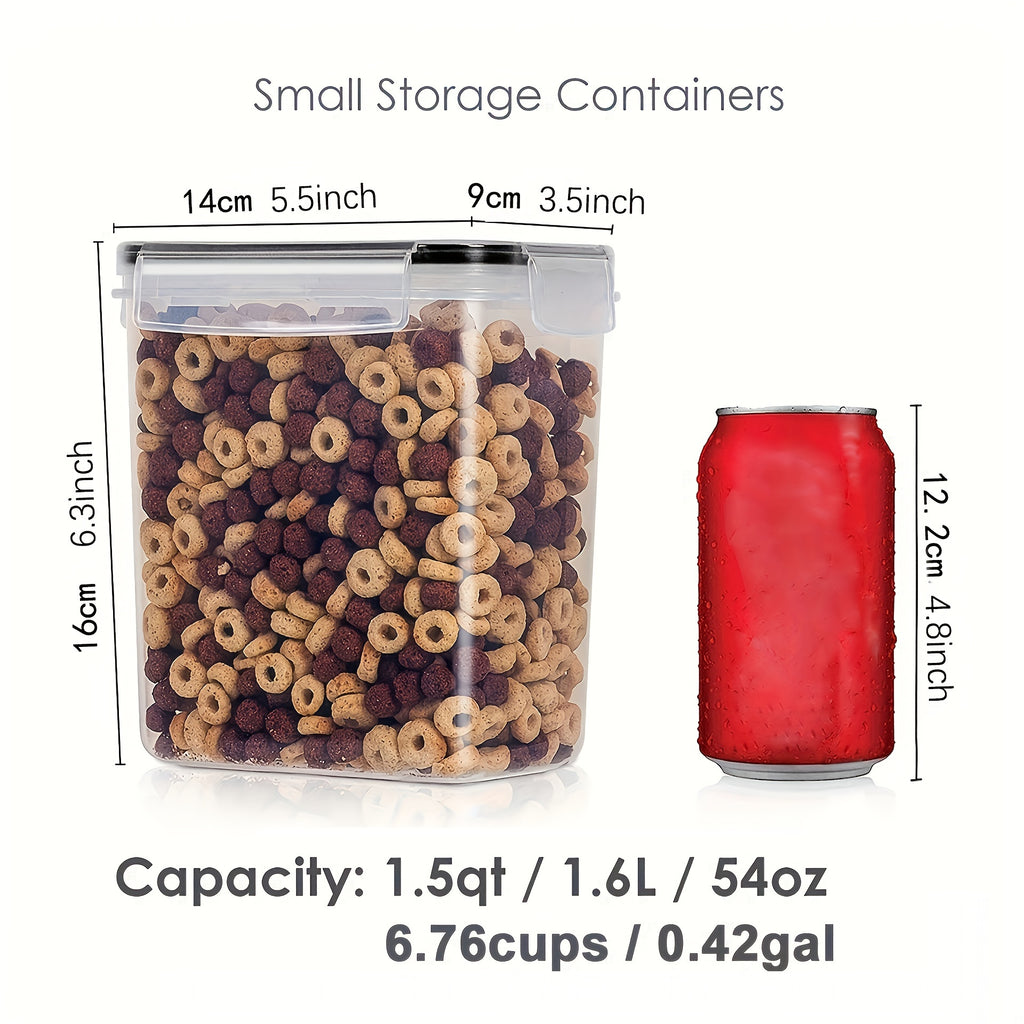 1/6pcs 54oz/1.6L Airtight Plastic Food StoraContainers With Lid, BPA Free,PP Material, No LeaKitchen Organizer For Coffee Beans Flour Sugar