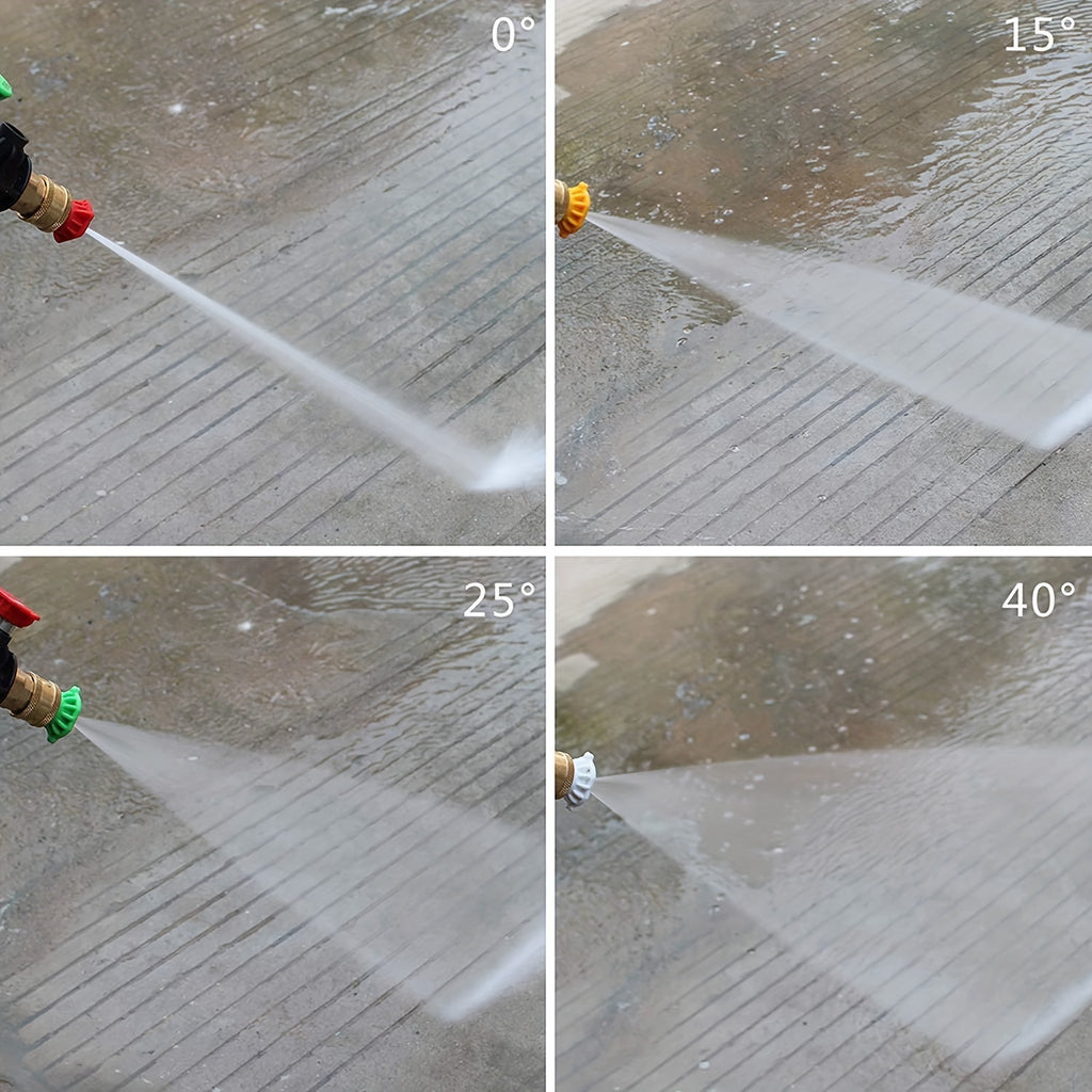 High Pressure Hose Nozzle, High Pressure Cleaning Machine, 3000 PSI Max With 5 Colors  Connect Nozzles M22 Hose Connector 3.0 TIP