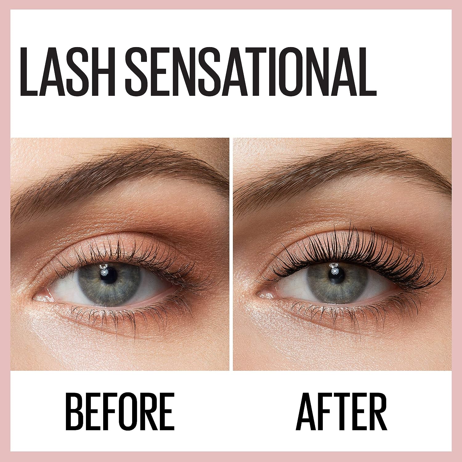 Maybelline New York Lash Sensational Waterproof Mascara, Lengthening and Volumizing for a Full Fan Effect,Very Black, 1 Count