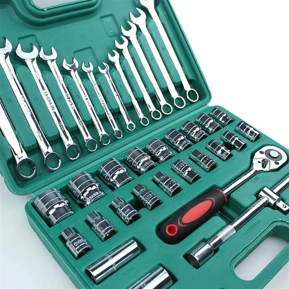 Singlin58 Tool Hand Tools 37pcs Car Repair Torque Wrench Tool Combination Tool Set Mechanics Hand Tool Kits Ratchet Socket Spanner Bike
