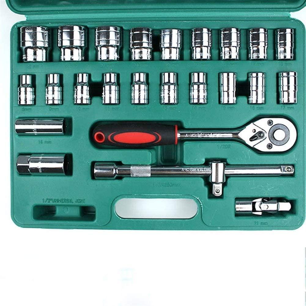 Singlin58 Tool Wrench 37pcs Car Repair Torque Wrench Tool Combination Tool Set Mechanics Hand Tool Kits Ratchet Socket Spanner Repair Tools Bike