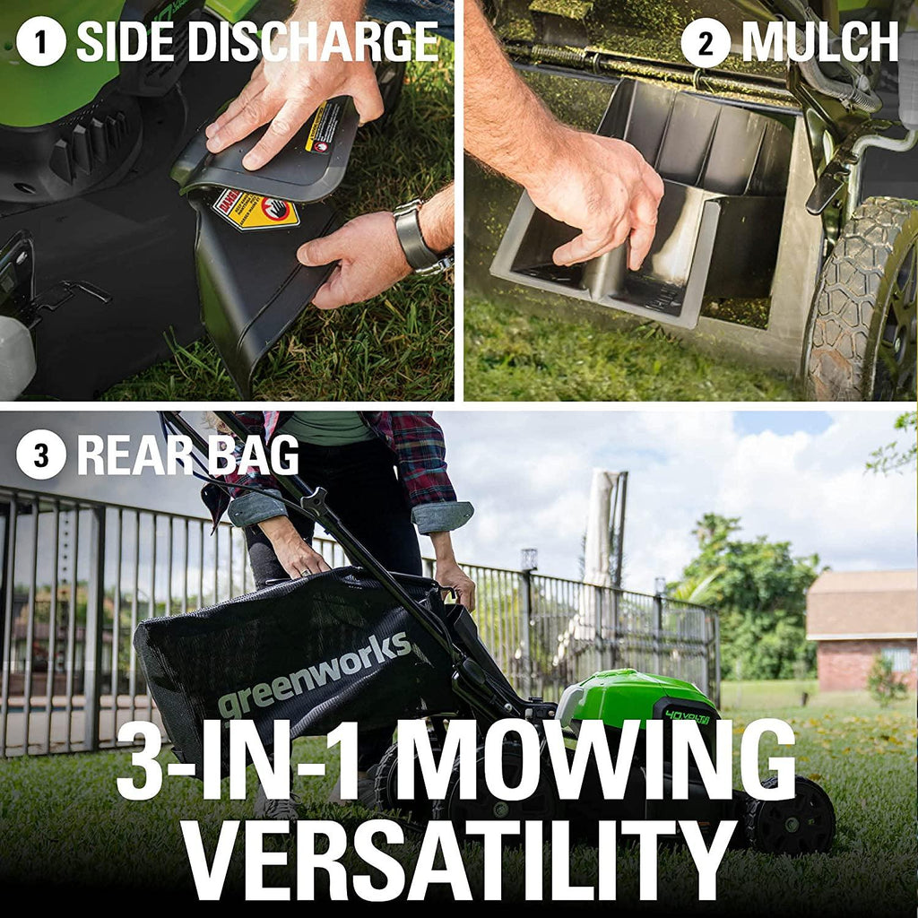 Greenworks 40V 21inch Cordless Brushless Lawn Mower, 5Ah Battery & Charger Included, LMF402