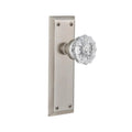 York Plate Double Dummy Crystal Glass Door Knob in Satin Nickel