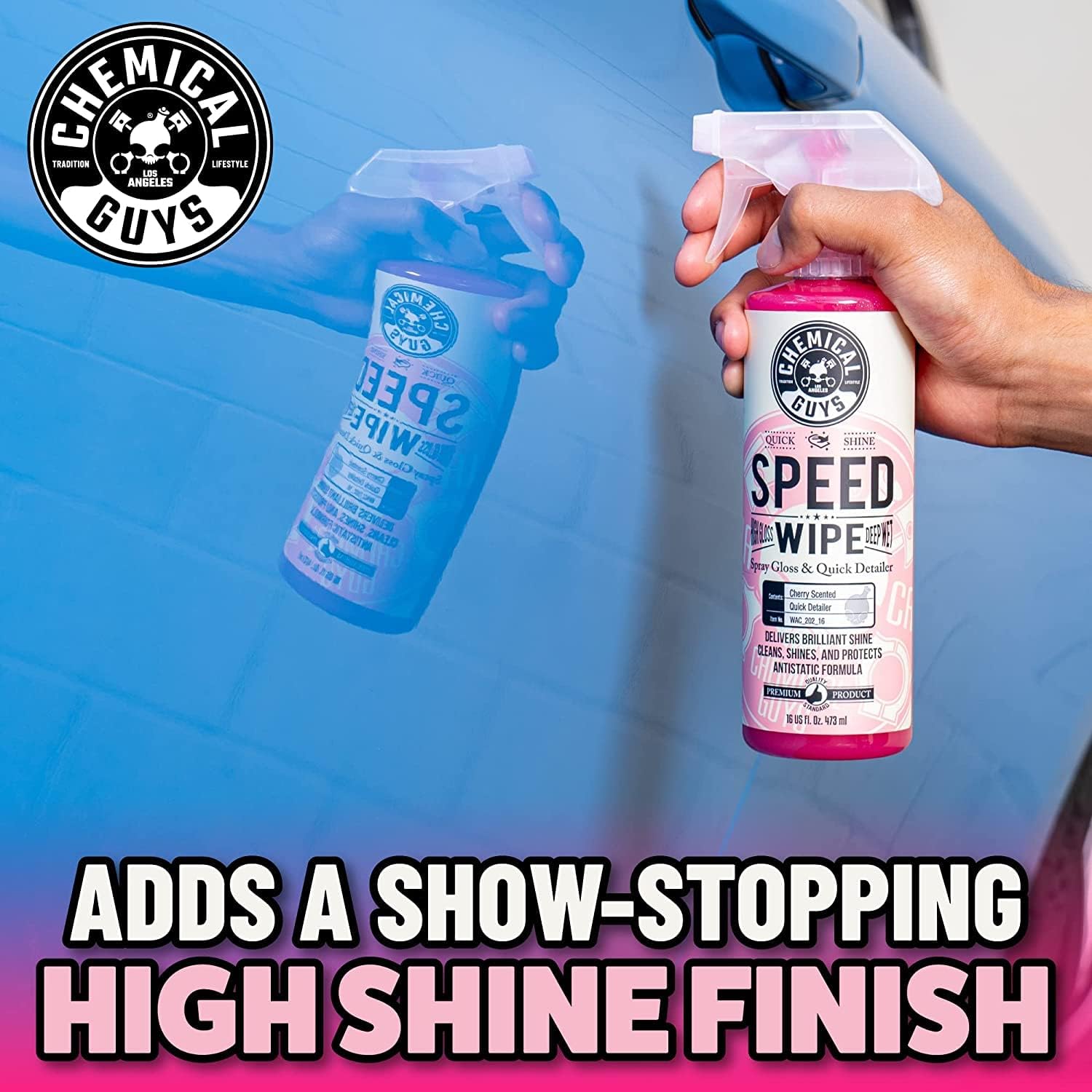 Chemical Guys CWS_402QDSW Car Wash &amp; Quick Detailer Bundle - Mr. Pink Foaming Car Wash Soap, 128 oz (1 Gallon) + Speed Wipe Sprayable Gloss &amp; Quick Detailer, 16 oz (2 Items)
