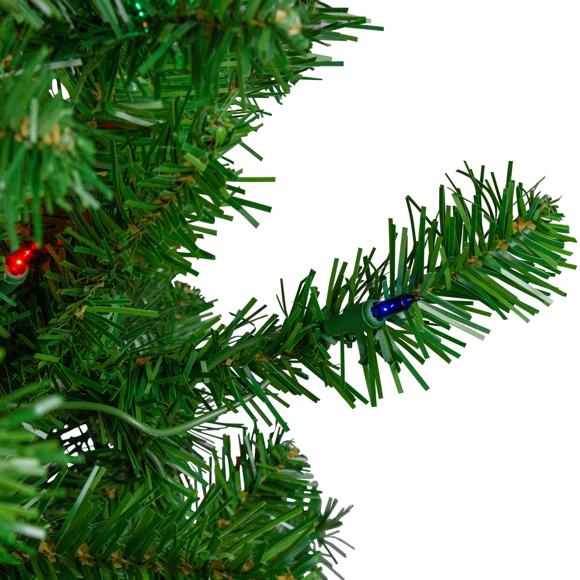 7' Pre-Lit Norfolk Spruce Artificial Christmas Tree, Multi Lights
