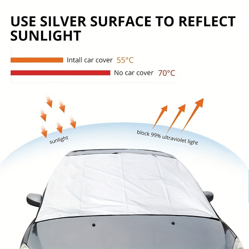 1pc Keep Your Car Protected From Snow And Sun With Our Foldable Windshield Cover