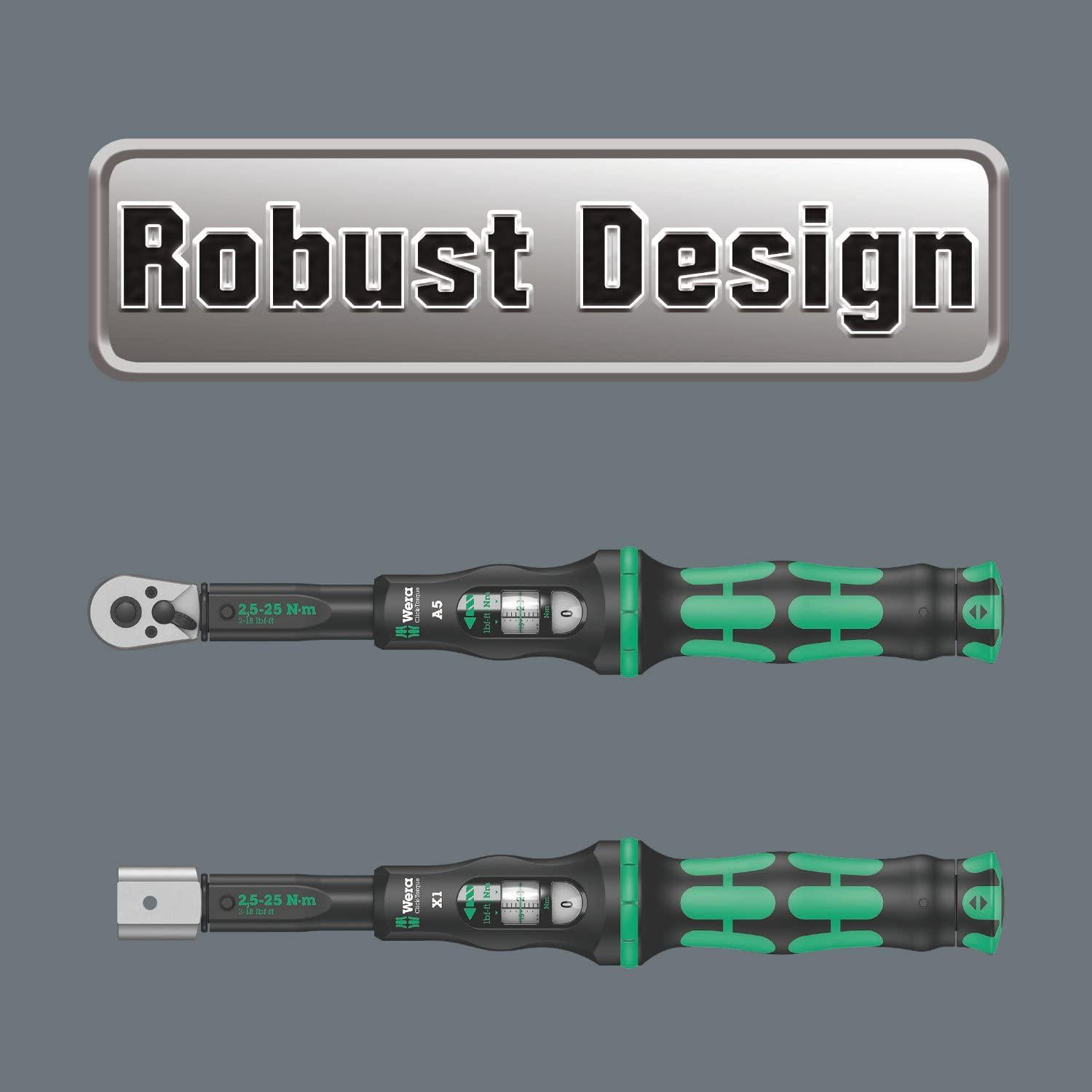 WClick-Torque C 1 torque wrench with reversible ratchet, 1/2" x 10-50 Nm, black/green